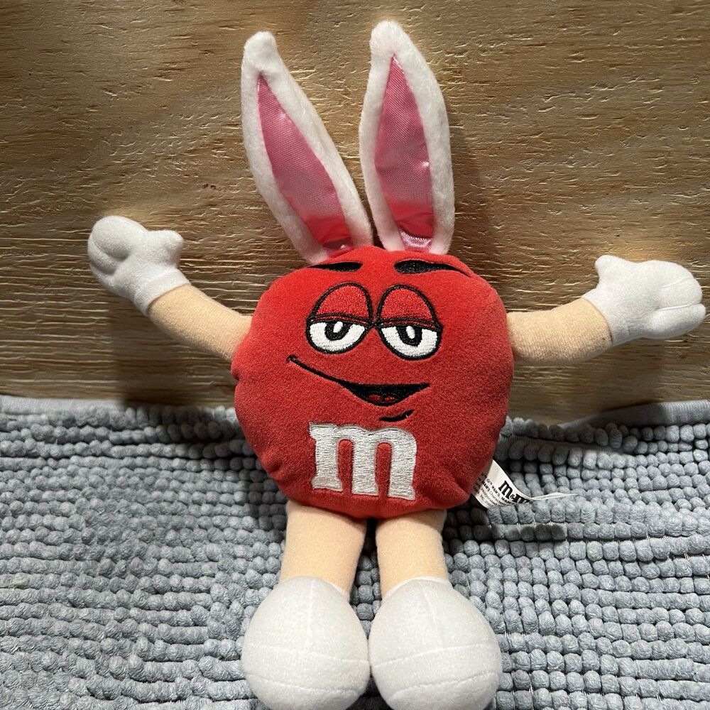 M&M’s Red Character Easter Bunny Plush – 11” Soft Stuffed Toy 2007